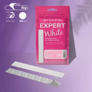 Limas Desechables Blancas Para Uñas Rectas (Base Suave) EXPERT 20 (30 Uds.) Staleks DFE-20-180W  SKU 35442