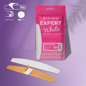 Limas Desechables Blancas Para Uñas De Media Luna (Base Blanda) EXPERT 40 (30 Uds.) Staleks DFE-40-150W