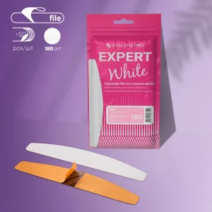 Limas Desechables Blancas Para Uñas De Media Luna (Base Blanda) EXPERT 42 (50 Uds.) Staleks DFE-42-180W