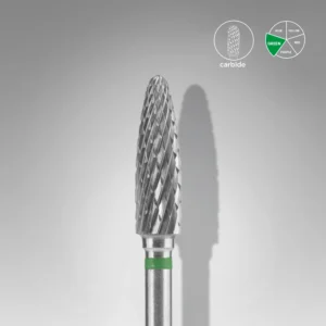 Fresa retirada de Carburo para uñas Verde Maíz EXPERT Diámetro De La Cabeza 4mm / Parte De Trabajo 14mm Staleks #14 SKU: FT90G040/14