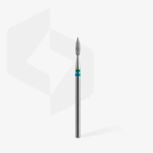 Fresa manicura de diamante para uñas DUO Llama Azul-Verde EXPERT, diámetro del cabezal 2,1mm / parte de trabajo 8mm Staleks #40 SKU: FA11BG021/8