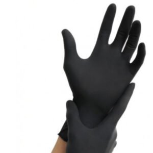 Guantes de nitrilo sin polvo color negro talla L – 100 unidades