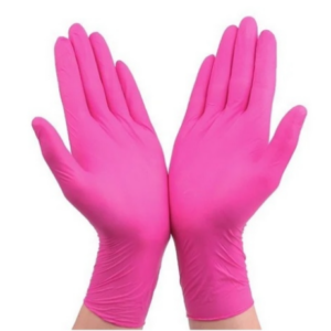 Guantes de nitrilo sin polvo color magenta talla M – 100 unidades
