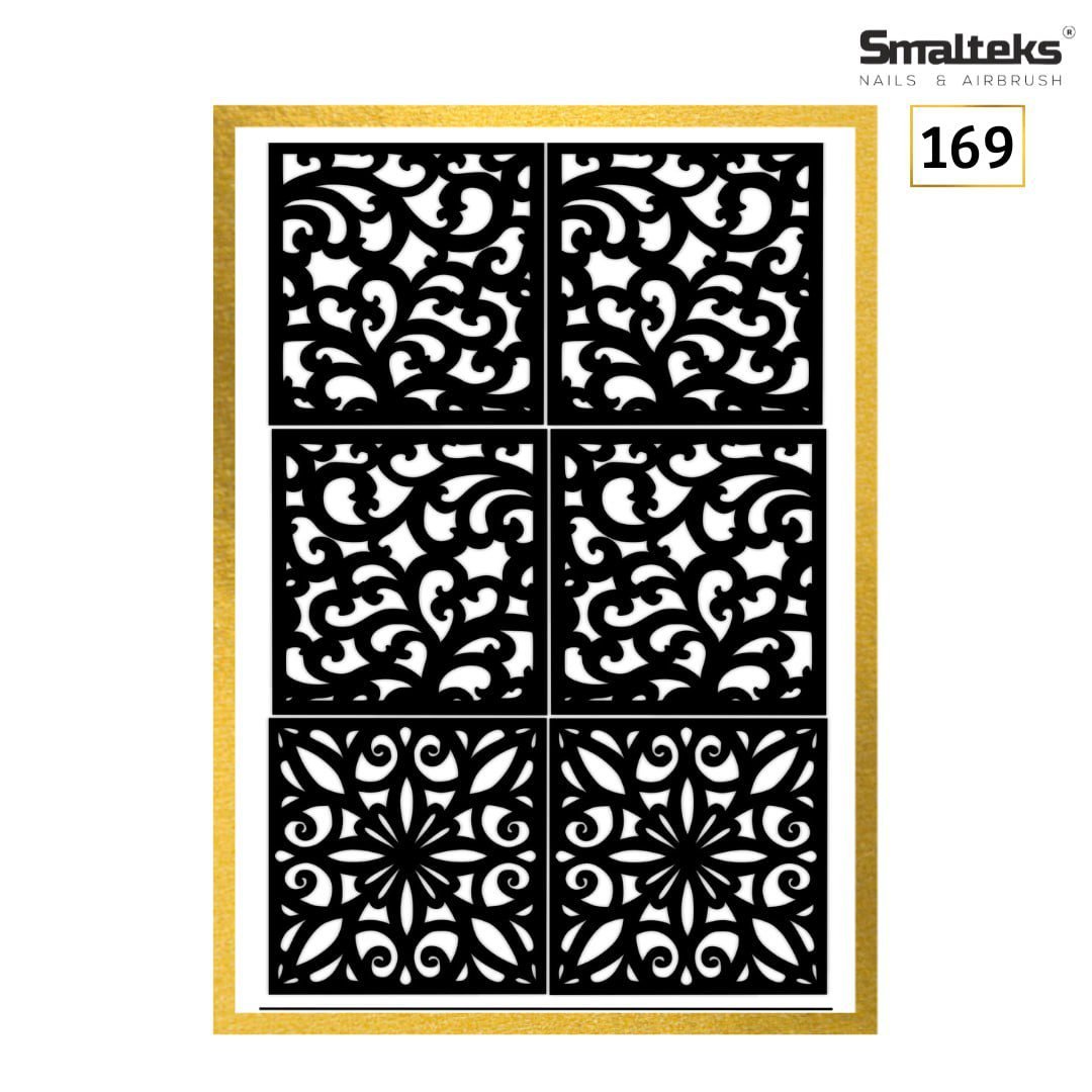 Plantilla para aerografía y diseño de uñas Smalteks 169