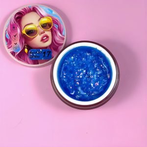 AcryGel Glitter 17 Illusion Beauty 30g – Azul vibrante con glitters azules multicolor