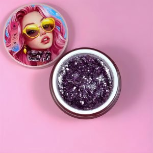 AcryGel Glitter 7 Illusion Beauty 30g – Morado profundo con glitter metalizado