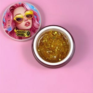 AcryGel Glitter 9 Illusion Beauty 30g – Ámbar dorado con destellos cálidos