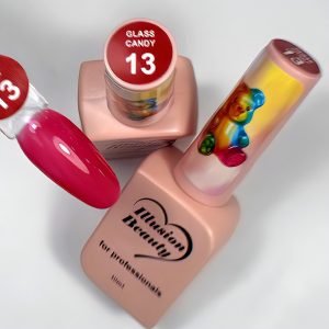 Gel Polish GLASS CANDY 13 illusion beauty – 10ml Rojo caramelo