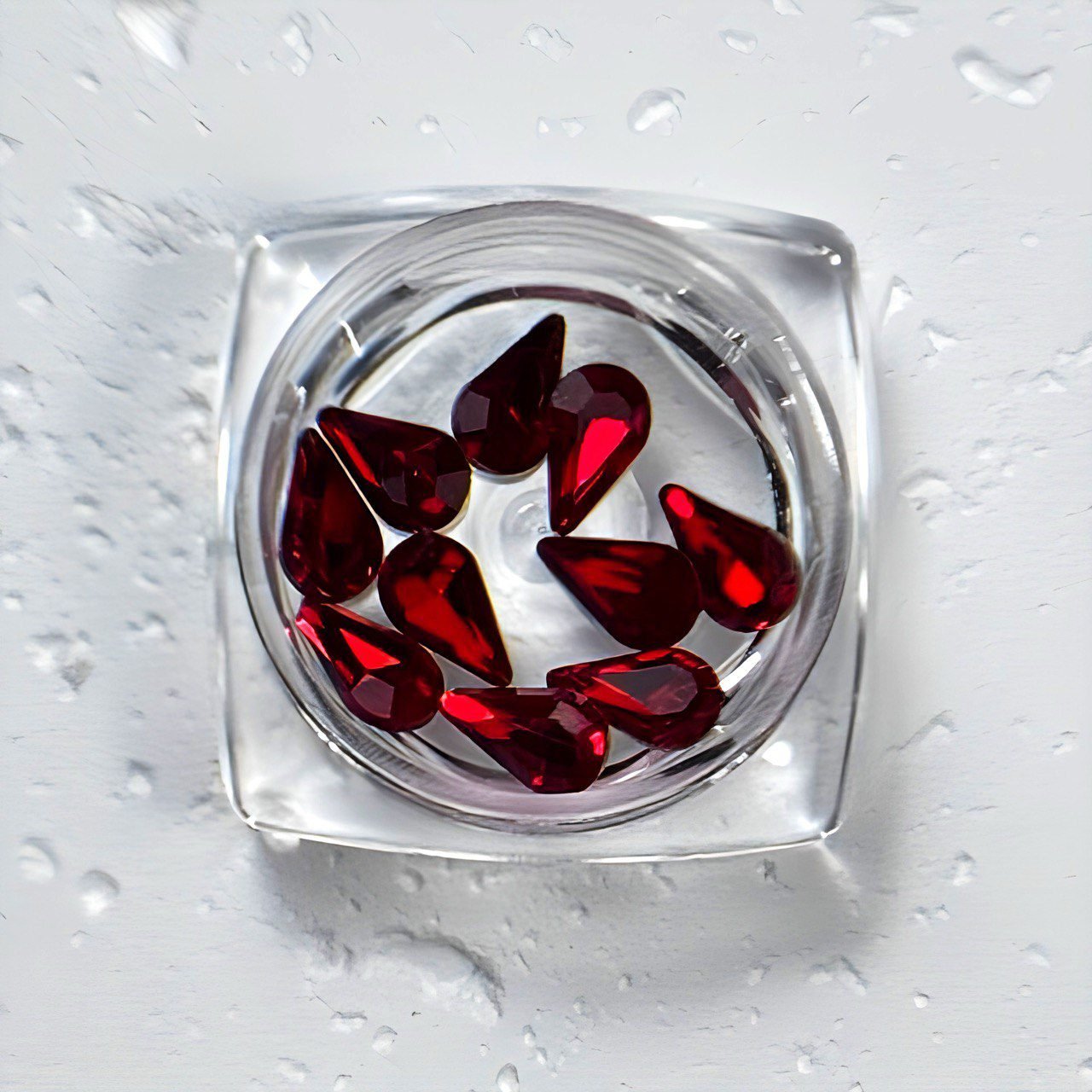 Pedrería 03 Gota Rojo Rubí para Uñas – Cristales Profesionales de Alto Brillo