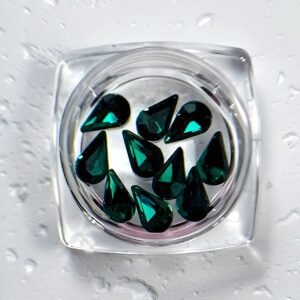 Pedrería 07 Gota Esmeralda para Uñas – Cristales de Brillo Profundo