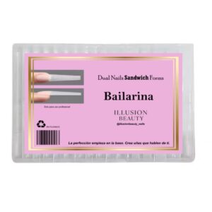 Tips Dual Nails SANDWICH Forms BAILARINA Illusion Beauty – 240 unidades 15 tamaños