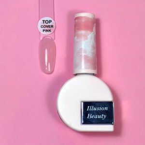 Finalizador Top Coat COVER PINK illusion beauty Nails Pro – 10ml sin capa pegajosa