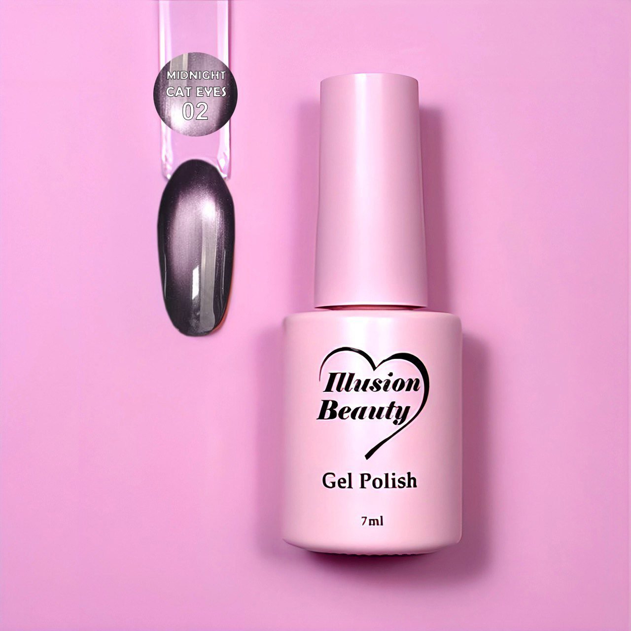 Esmalte Semipermanente Midnight Cat Eyes 02 – Illusion Beauty (7 ml) - Imagen 2