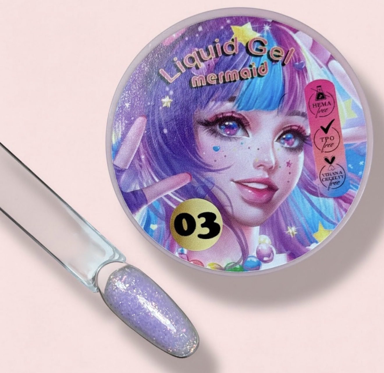 Gel en bote Liquid Gel MERMAID 03 illusion beauty Nails Pro – 30gr