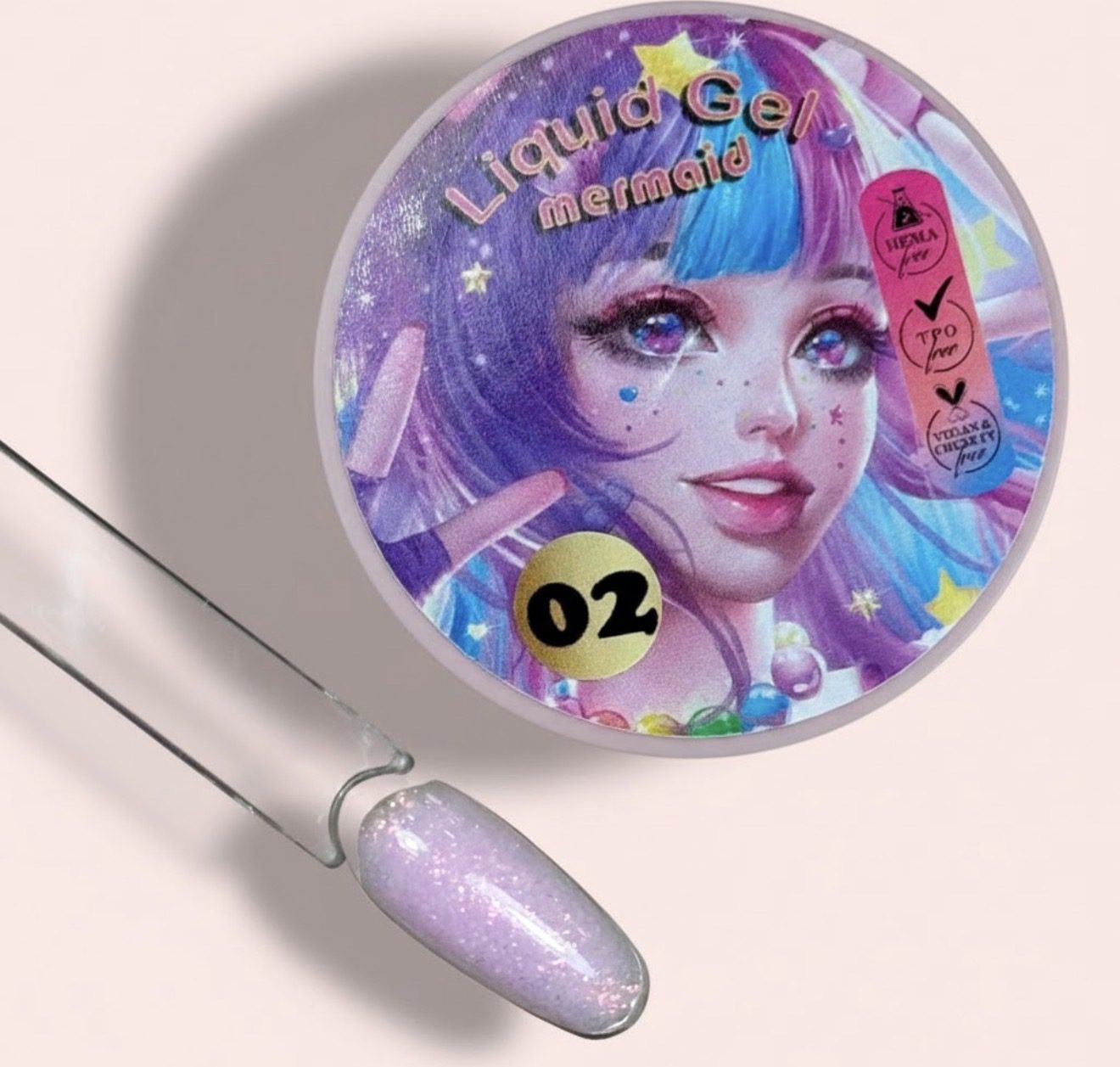 Gel en bote Liquid Gel MERMAID 02 illusion beauty Nails Pro – 30gr