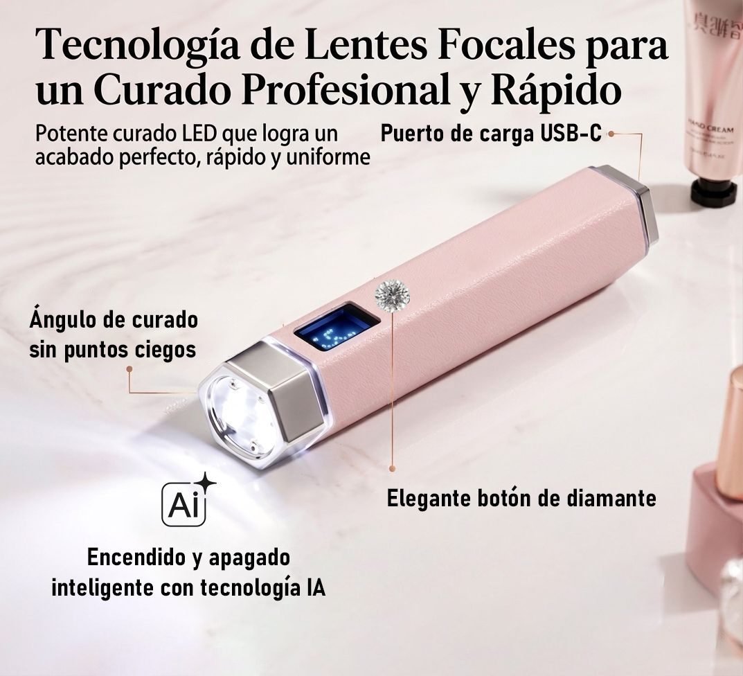 Mini Lámpara LED UV Portátil Profesional – Sensor de IA y Soporte Articulado Magnético - Imagen 2