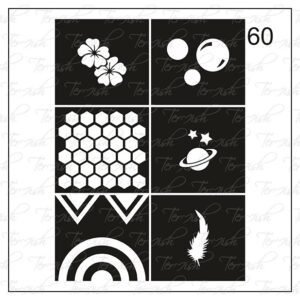 Plantilla para aerografía y diseño de uñas Nº 60