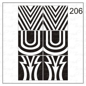 Plantilla para aerografía y diseño de uñas Nº 206
