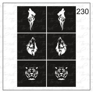 Plantilla para aerografía y diseño de uñas Nº 230