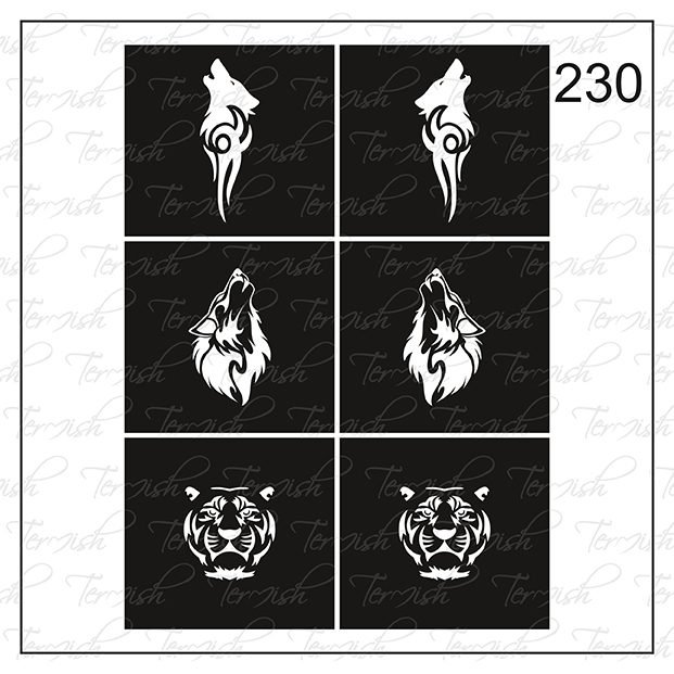 Plantilla para aerografía y diseño de uñas Nº 230
