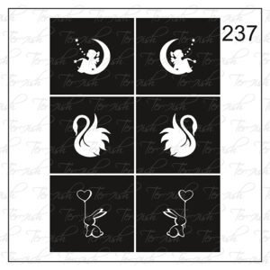 Plantilla para aerografía y diseño de uñas Nº 237
