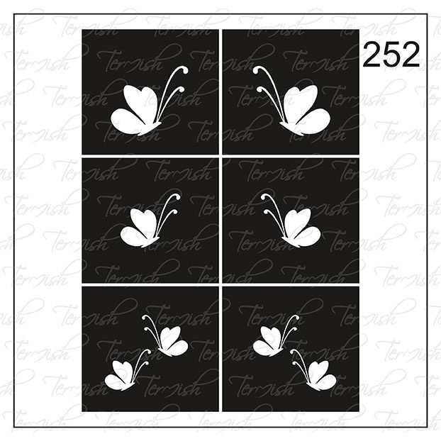 Plantilla para aerografía y diseño de uñas Nº 252