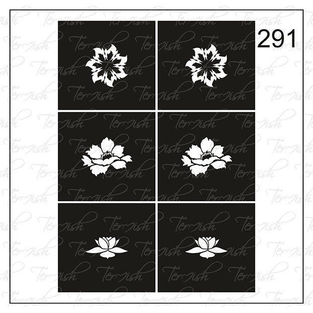 Plantilla para aerografía y diseño de uñas Nº 291
