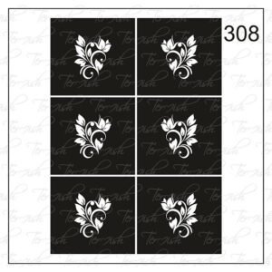 Plantilla para aerografía y diseño de uñas Nº 308