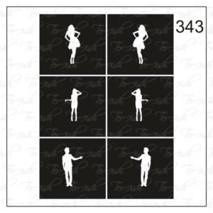 Plantilla para aerografía y diseño de uñas Nº 343