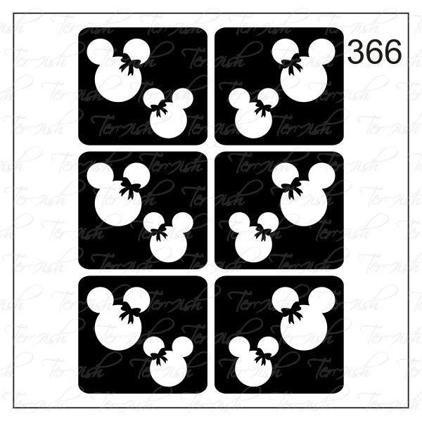 Plantilla para aerografía y diseño de uñas Nº 366