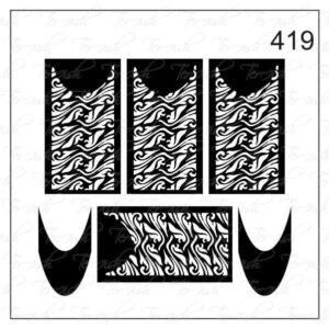 Plantilla para aerografía y diseño de uñas Nº 419