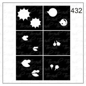 Plantilla para aerografía y diseño de uñas Nº 432