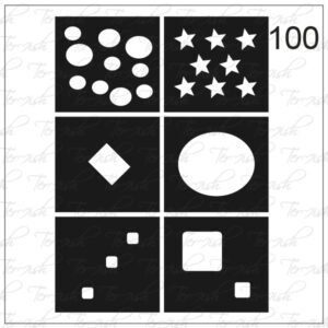 Plantilla para aerografía y diseño de uñas Nº 100