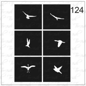Plantilla para aerografía y diseño de uñas Nº 124