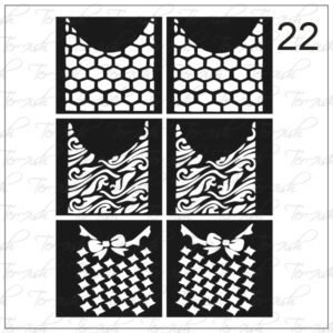 Plantilla para aerografía y diseño de uñas Nº 22