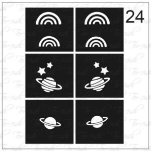 Plantilla para aerografía y diseño de uñas Nº 24