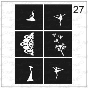 Plantilla para aerografía y diseño de uñas Nº 27