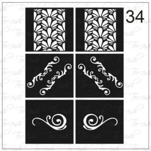 Plantilla para aerografía y diseño de uñas Nº 34