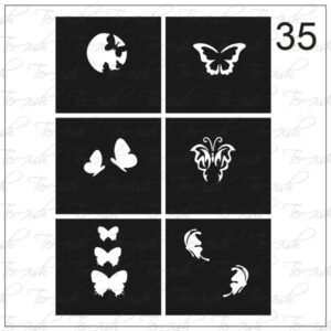 Plantilla para aerografía y diseño de uñas Nº 35