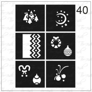 Plantilla para aerografía y diseño de uñas Nº 40