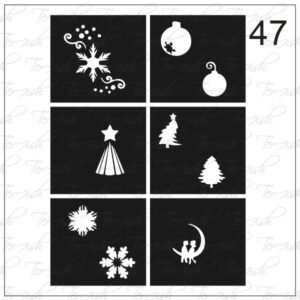 Plantilla para aerografía y diseño de uñas Nº 47
