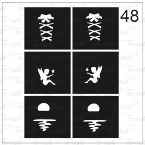 Plantilla para aerografía y diseño de uñas Nº 48