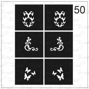Plantilla para aerografía y diseño de uñas Nº 50