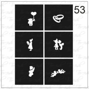 Plantilla para aerografía y diseño de uñas Nº 53