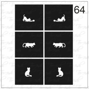 Plantilla para aerografía y diseño de uñas Nº 64