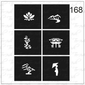 Plantilla para aerografía y diseño de uñas Nº 168