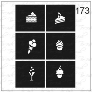 Plantilla para aerografía y diseño de uñas Nº 173