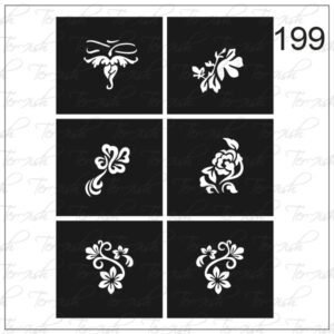 Plantilla para aerografía y diseño de uñas Nº 199