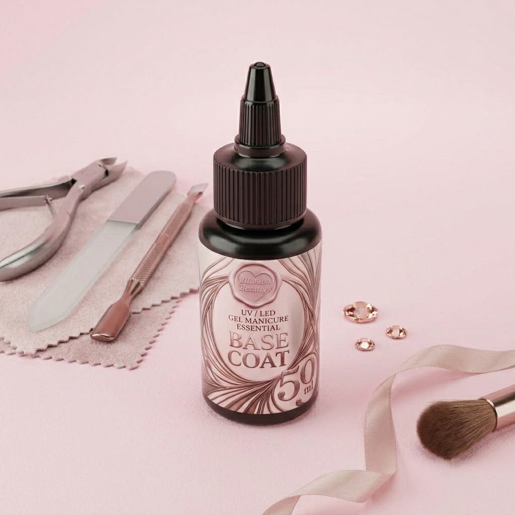 Base Coat Transparente de Alta Adherencia Illusion Beauty – 50ml (Formato Relleno)