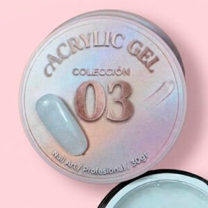 Acrylic Gel 03 Illusion Beauty (30gr) – blanco lechoso con finos destellos brillantes